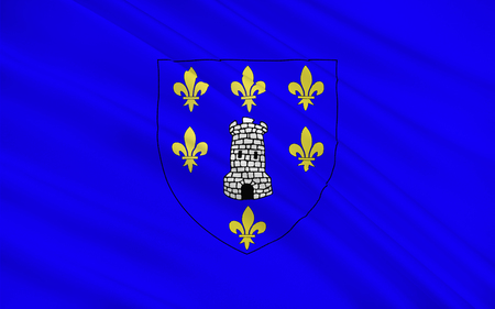 Flag of Sens is a commune in the Yonne department in Bourgogne-Franche-Comte in north-central Franceの写真素材