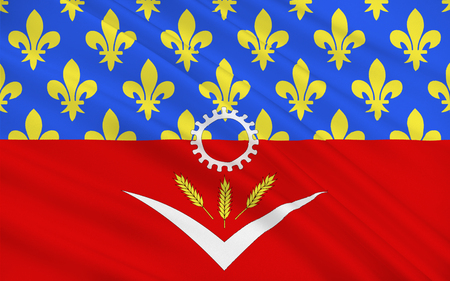 Flag of Seine-Saint-Denis is a French department located in the Île-de-France regionの写真素材