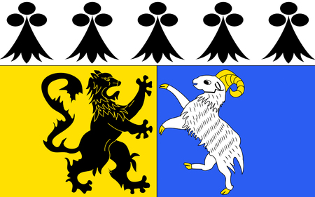 Flag of Finistere is a department of France in the extreme west of Brittanyの写真素材