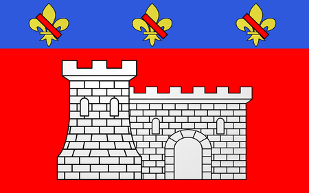 Flag of Villefranche-sur-Saone is a commune in the Rhone department in eastern Franceの写真素材