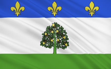 Flag of Privas is a commune of France, capital of the Ardeche department. It is the smallest administrative center of any department in Franceの写真素材