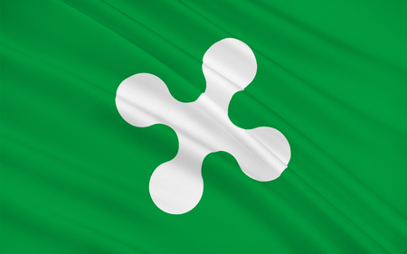 Flag of Lombardy is one of the twenty administrative regions of Italy, in the northwest of the countryの写真素材