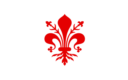 Flag of Florence is the capital city of the Italian region of Tuscany and of the Metropolitan City of Florenceの写真素材
