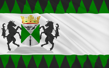 Flag of Emmen is a municipality and a town in the northeastern Netherlands.の写真素材