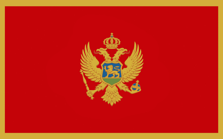 Flag of Montenegro is a sovereign state in Southeastern Europeの写真素材