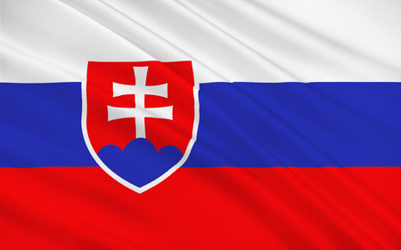 Flag of Slovakia officially the Slovak Republic is a landlocked country in Central Europeの写真素材