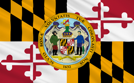 Flag of Maryland is a state located in the Mid-Atlantic region of the United Statesの写真素材