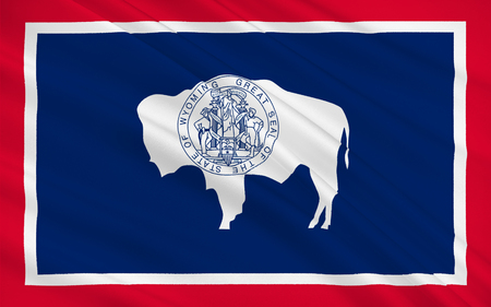 Flag of Wyoming is a state in the mountain region of the Western United Statesの写真素材