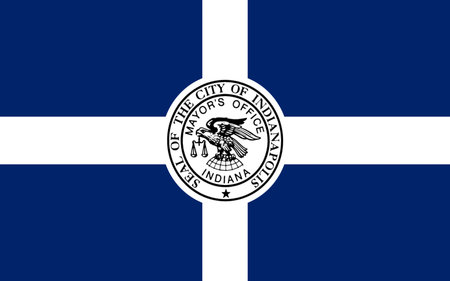 Flag of Indianapolis is the capital of the U.S. state of Indiana and the seat of Marion Countyの写真素材
