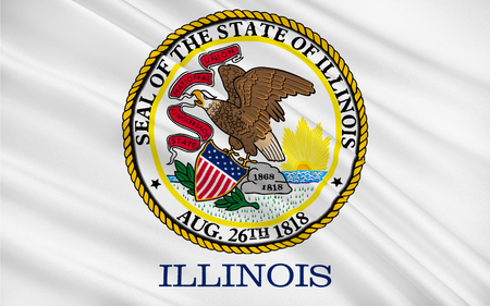 Flag of Illinois is a state in the midwestern region of the United Statesの写真素材