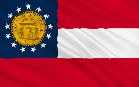 Flag of Georgia is a state located in the southeastern United Statesの写真素材