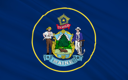 Flag of Maine is a state in New England, in the United Statesの写真素材