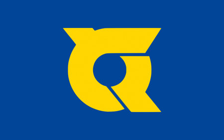 Flag of Tokushima Prefecture is a prefecture of Japan located on Shikoku island. 3D rendering