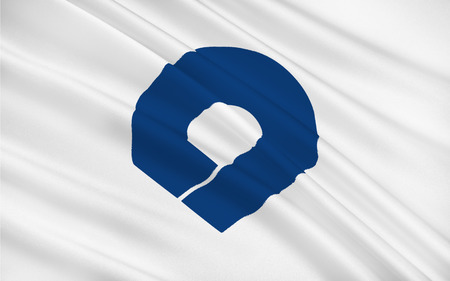 Flag of Wakayama Prefecture is a prefecture of Japan located on the Kii Peninsula in the Kansai region on Honshu island. 3D renderingの写真素材