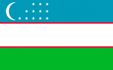 Flag of Uzbekistan officially the Republic of Uzbekistan is a doubly landlocked country in Central Asia.の写真素材