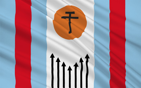 Flag of Corrientes is the capital city of the province of Corrientes, Argentina. 3d illustrationの写真素材