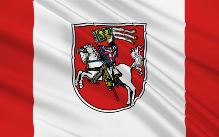 Flag of Marburg is a university town in the Hessen, Germany. 3d illustrationの写真素材