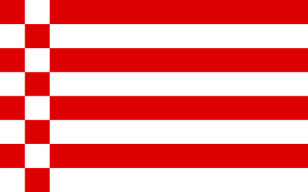 Flag of Free Hanseatic City of Bremen in Germany. 3d illustrationの写真素材