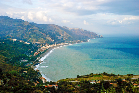 Landscape from village of Taormina, Sicily. Italyのeditorial素材