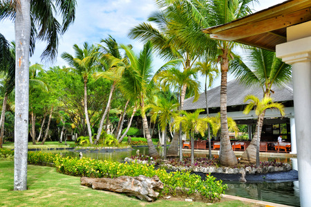 Punta Cana, Dominican Republic - March 19, 2010: Territory of Hotel Catalonia Royal Bavaro in Punta Canaのeditorial素材