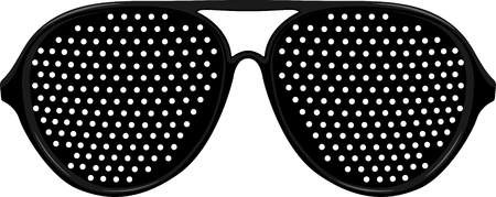 Black Pinhole glasses. Vector illustrationのイラスト素材