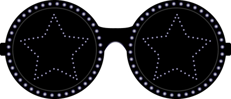 Black stars sunglasses. Vector illustrationのイラスト素材