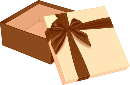 Open gift box with bow. Vector illustrationのイラスト素材