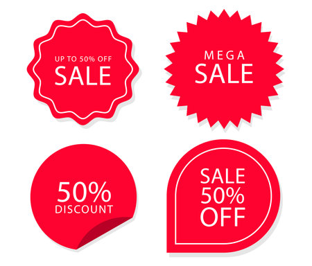 red color sale banners vector designのイラスト素材