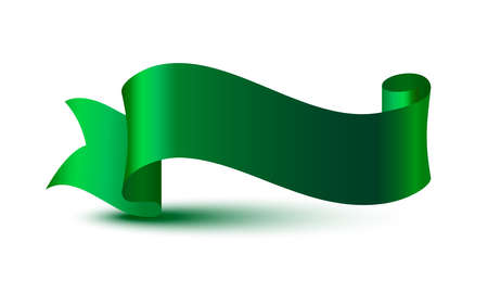 green color 3d ribbon vector designのイラスト素材