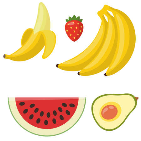 different kinds of fruit vector designsのイラスト素材