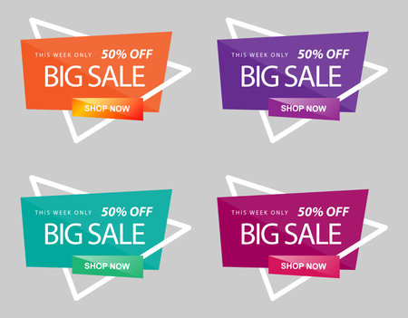 big sale banner with different colorsのイラスト素材