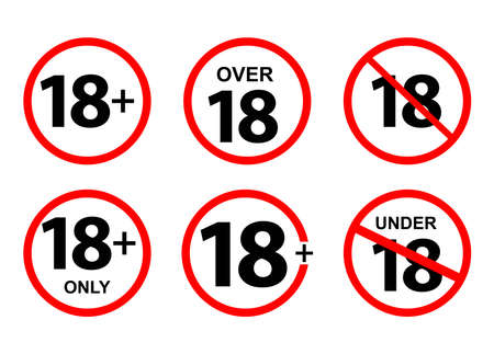 Under eighteen years set vector designのイラスト素材