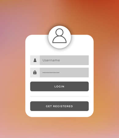 user login page with red yellow color blur background vectorのイラスト素材