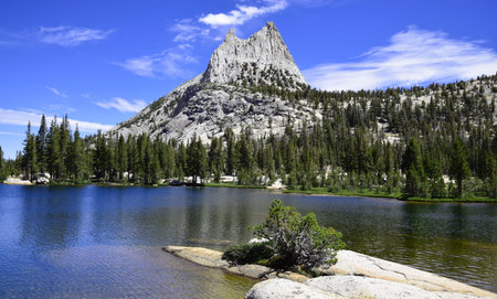 Beautiful fresh sweet water lake with mountains