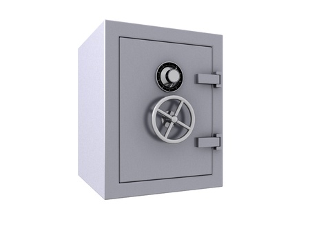 3D render of a closed bank vaultの写真素材