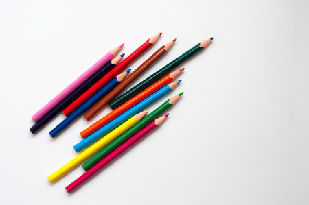 Pencils on a white backgroundの写真素材