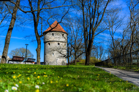 Kiek in de Kok artillery tower in Tallinn, Estonia at spring