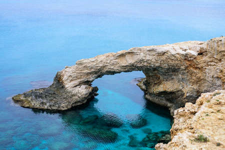 Love bridge Ayia Napa Cyprus, no people. Clean turquoise waterの写真素材