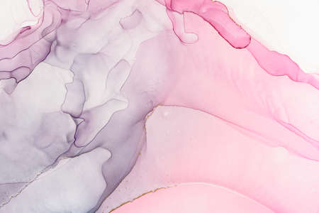 Abstract alcohol ink fluid art background in pinkの写真素材