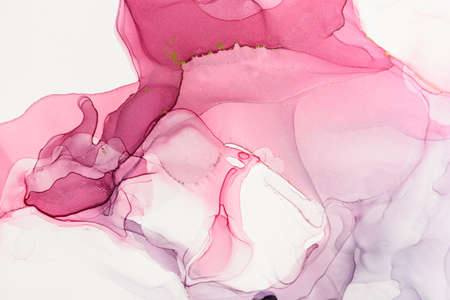 Abstract alcohol ink fluid art background in pinkの写真素材