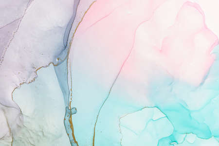 Abstract alcohol ink fluid art background in pinkの写真素材