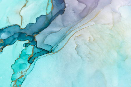 Abstract alcohol ink fluid art background in green