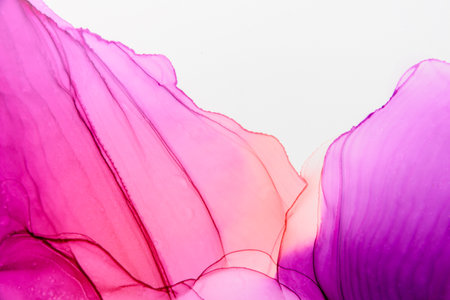 Abstract alcohol ink fluid art background. Pink and purple colorの写真素材