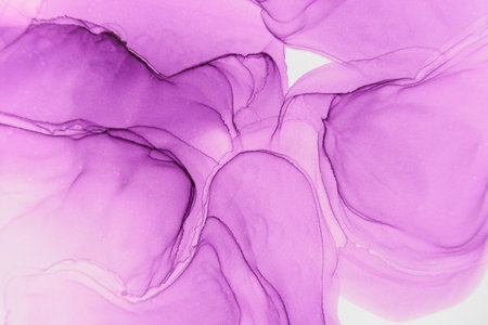 Abstract alcohol ink fluid art background. Purple colorの写真素材
