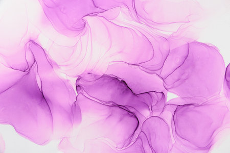 Abstract alcohol ink fluid art background. Purple colorの写真素材