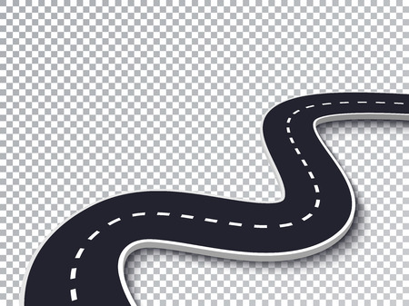 Winding Road Isolated Transparent Special Effect. Road way location infographic template.のイラスト素材