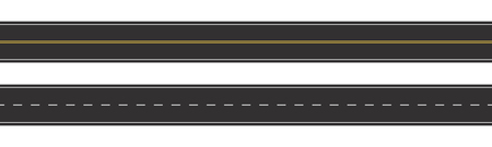 Set of Seamless Road Marking on a White Isolated Background. Top View. Straight Highway Infographic Templatesのイラスト素材