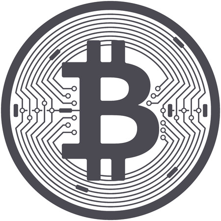 Bitcoin flat icon isolated on white background for using in web projects or mobile applications. Cryptocurrency round symbolのイラスト素材