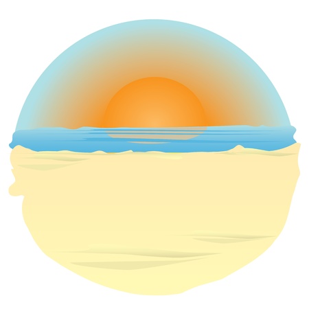 sunset on ocean. illustrationのイラスト素材