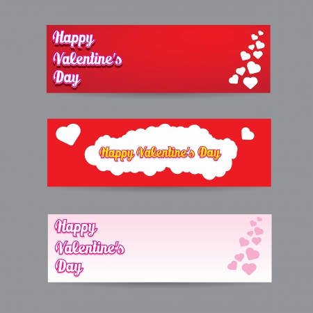 Happy valentines day banner setのイラスト素材